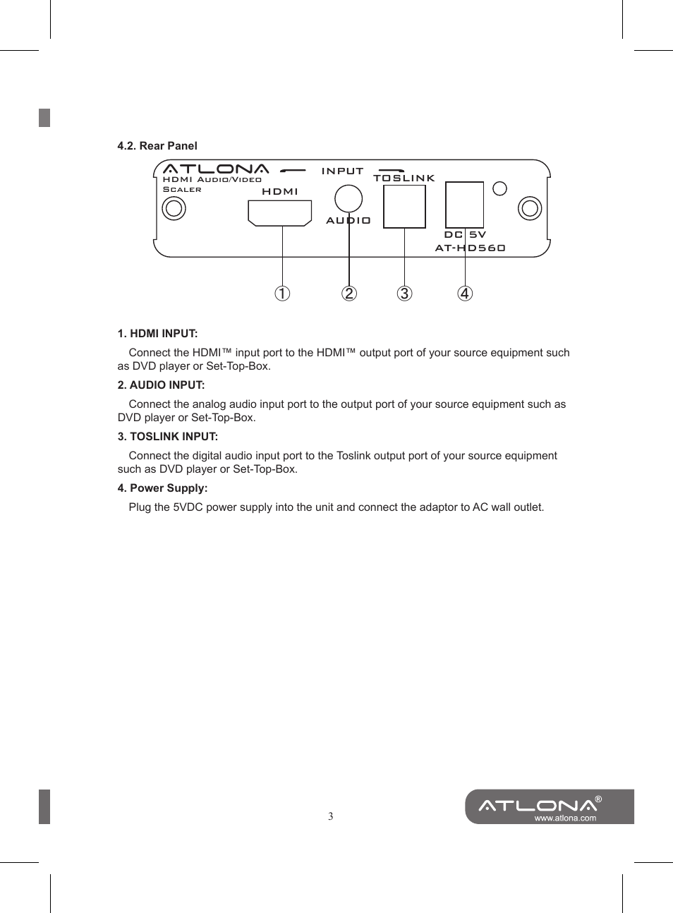 Atlona | Atlona AT HD560 User Manual | Page 5 / 12