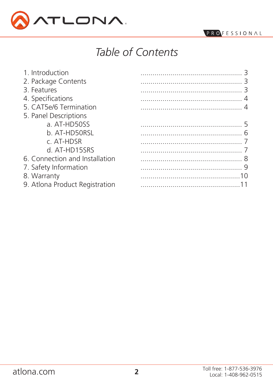 Atlona AT HD50SSa5 User Manual | Page 2 / 11