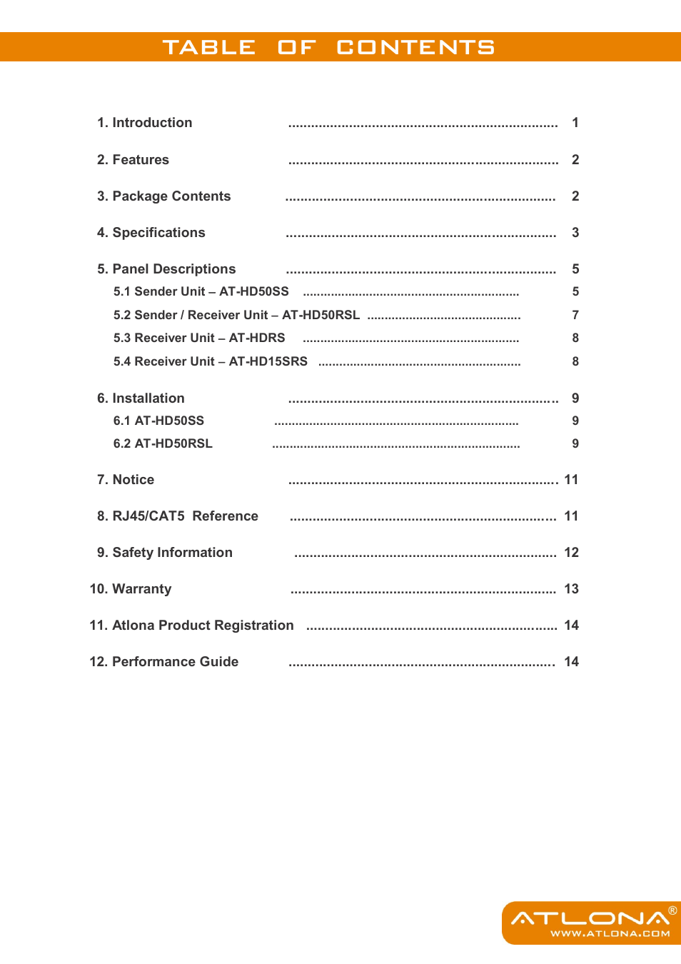 Atlona AT HD50SS User Manual | Page 2 / 16