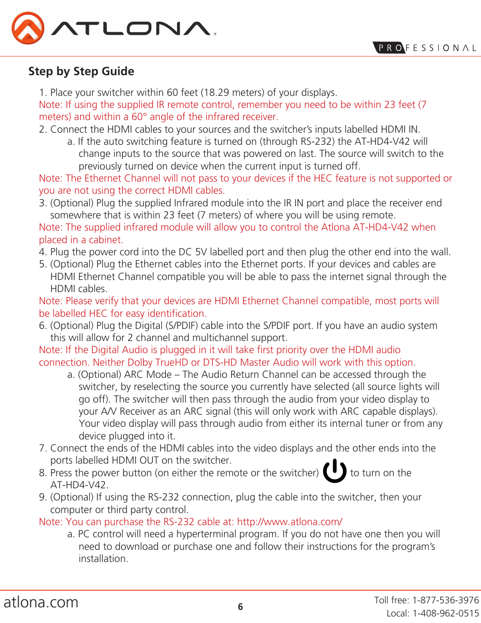 Atlona AT HD4 V42 V5 User Manual | Page 6 / 11
