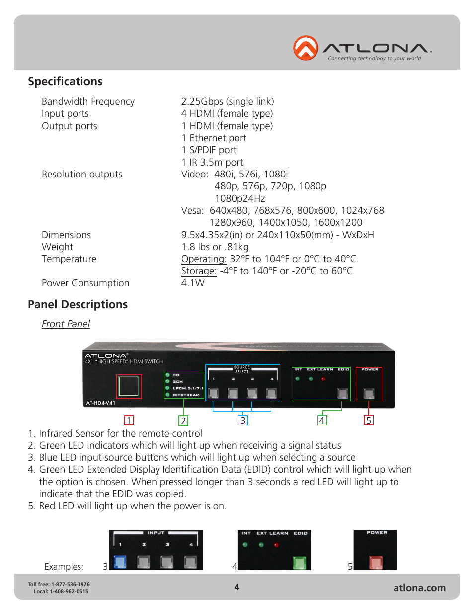 Atlona AT HD4 V41 V2 User Manual | Page 4 / 12