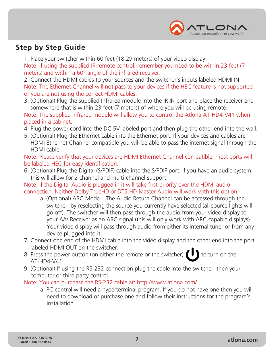 Step by step guide | Atlona AT HD4 V41 V2 User Manual | Page 7 / 12