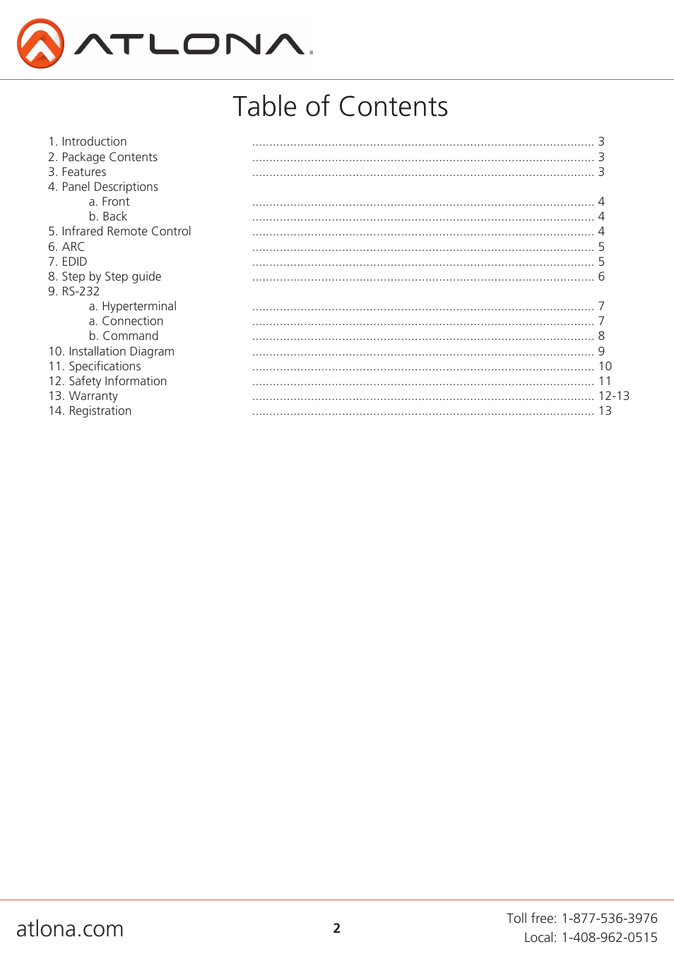 Atlona AT HD4 V41 42 User Manual | Page 2 / 13