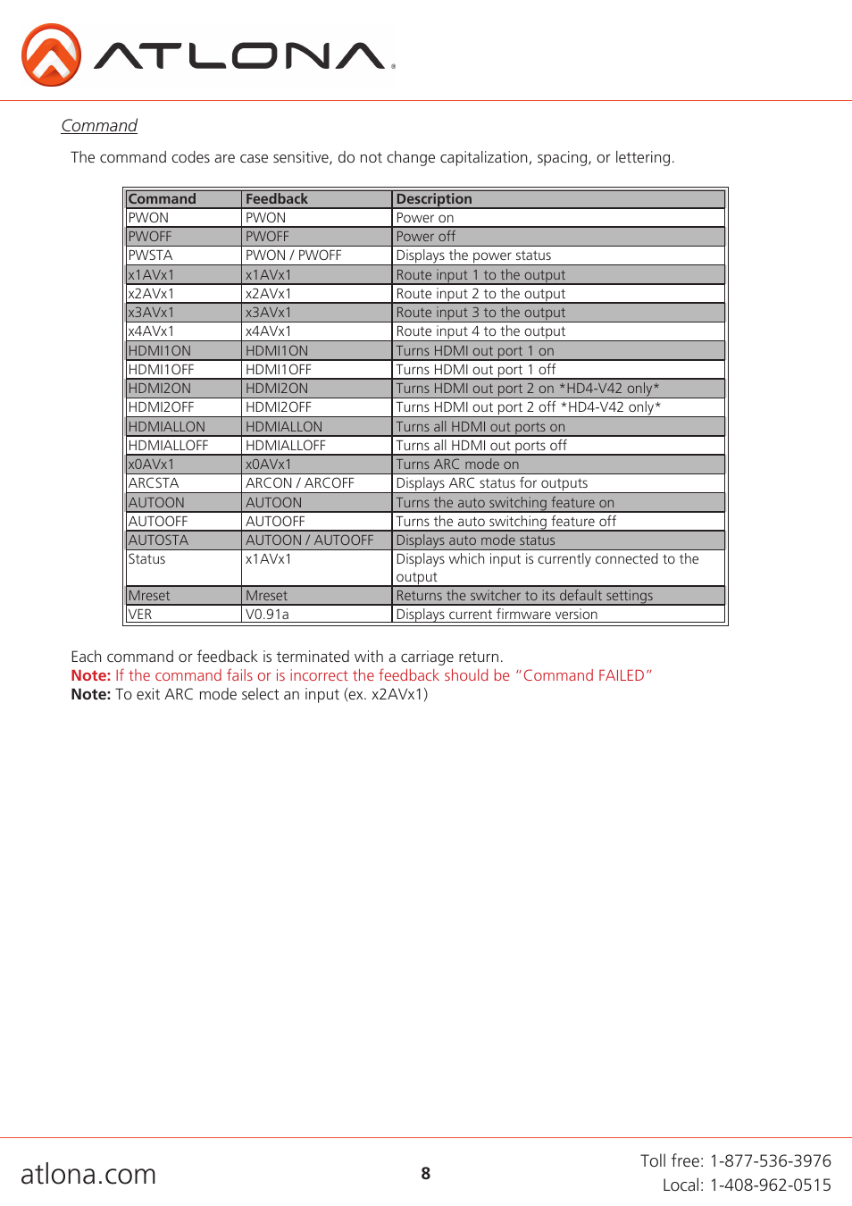 Atlona AT HD4 V41 42 User Manual | Page 8 / 13