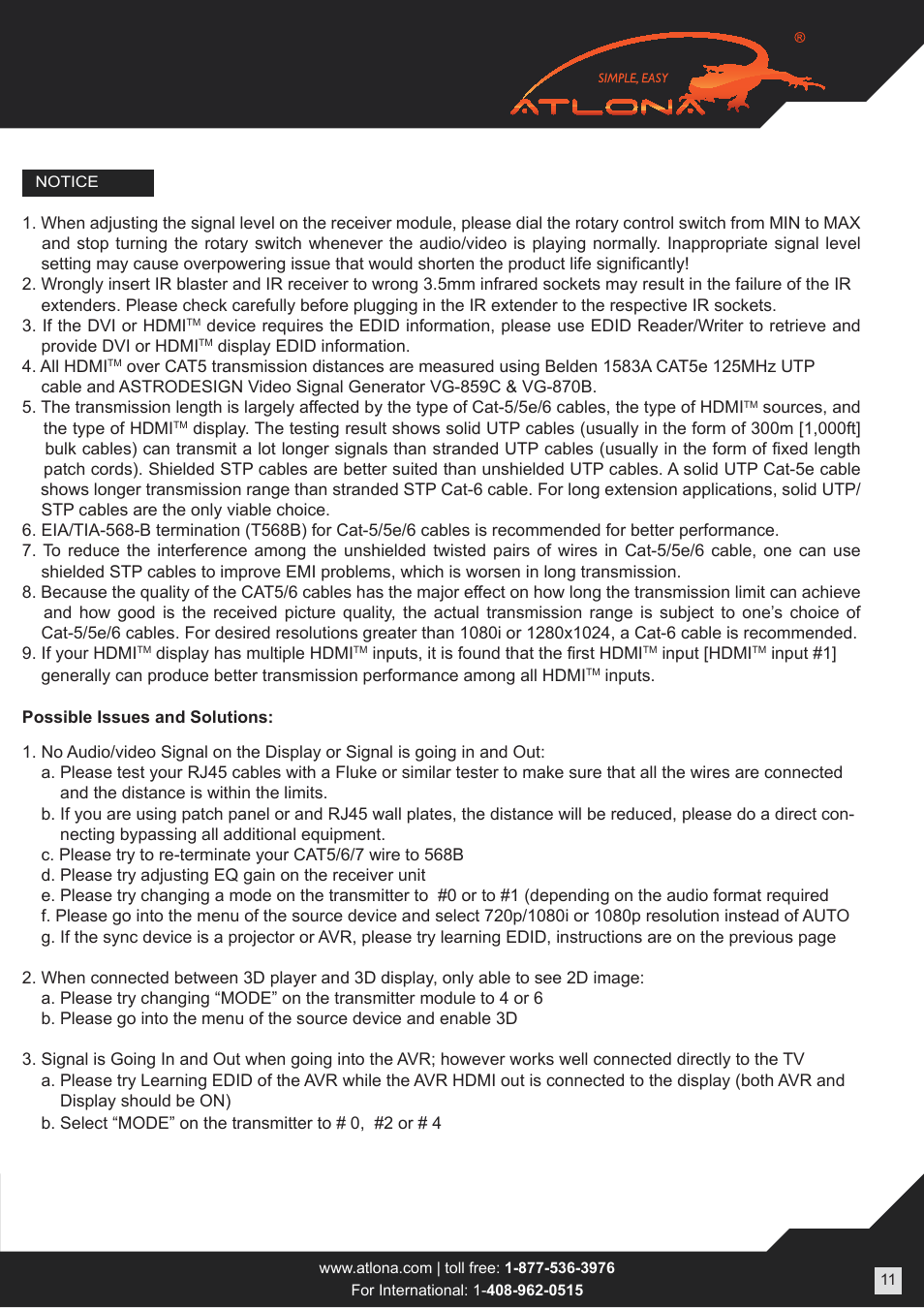 Atlona AT HD4 V40SRS User Manual | Page 11 / 14