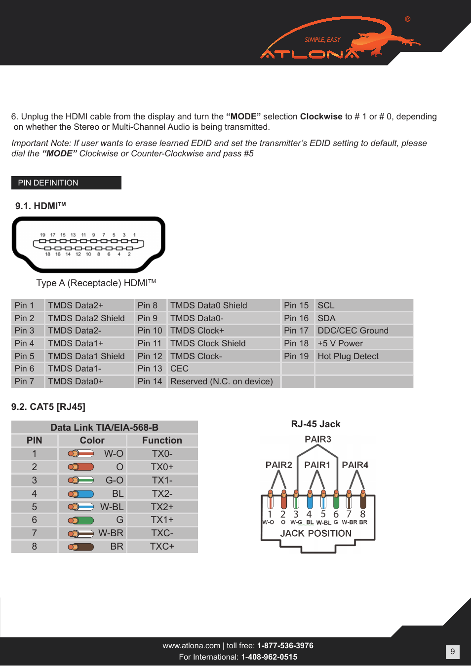Atlona AT HD4 V40SRS User Manual | Page 9 / 14