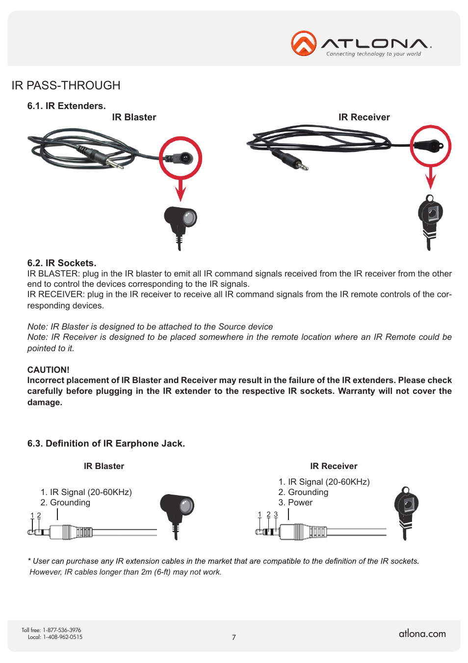 Ir pass-through | Atlona AT HD4 V40SRS V2 User Manual | Page 7 / 14