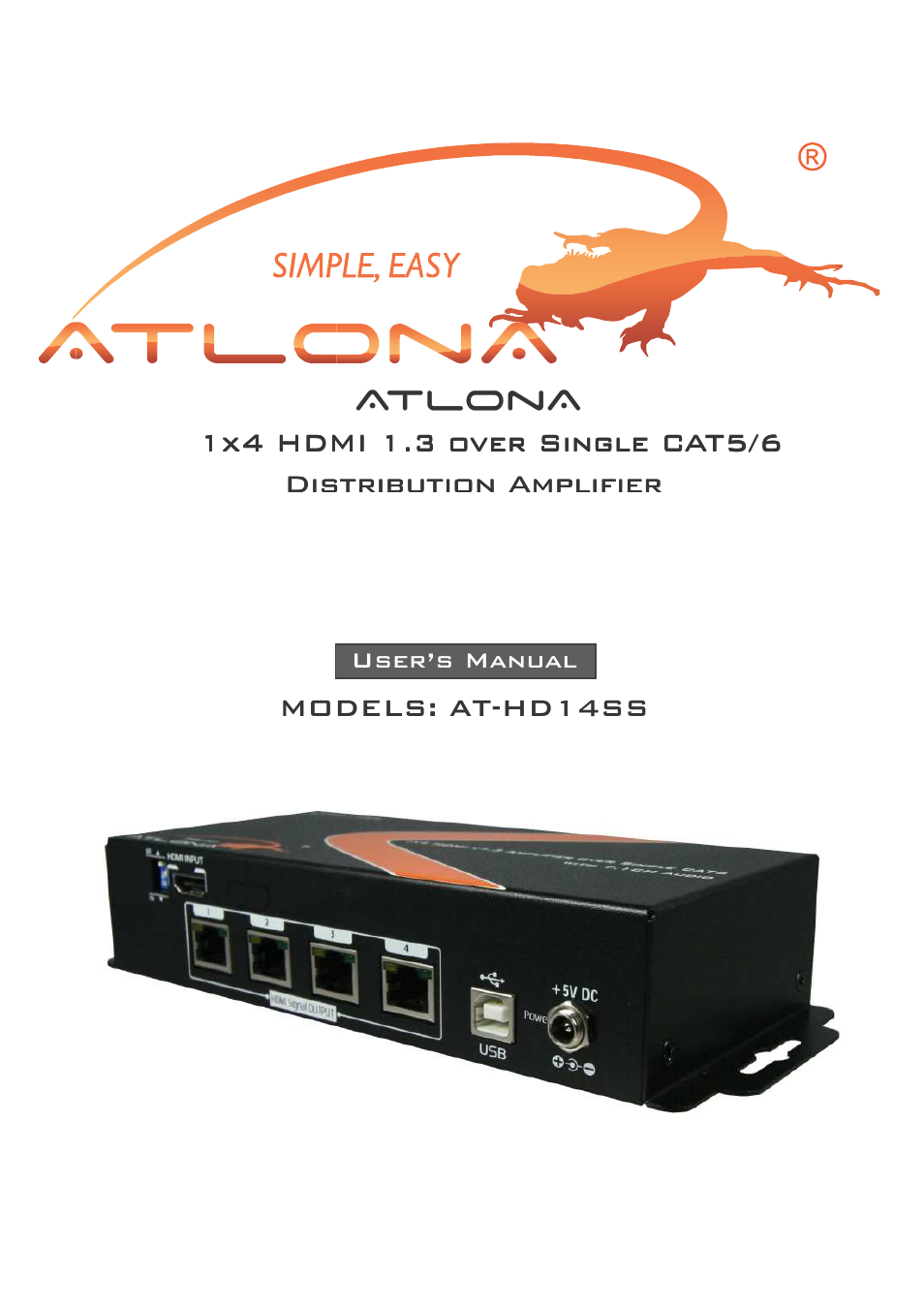 Atlona AT HD14SS User Manual | 12 pages
