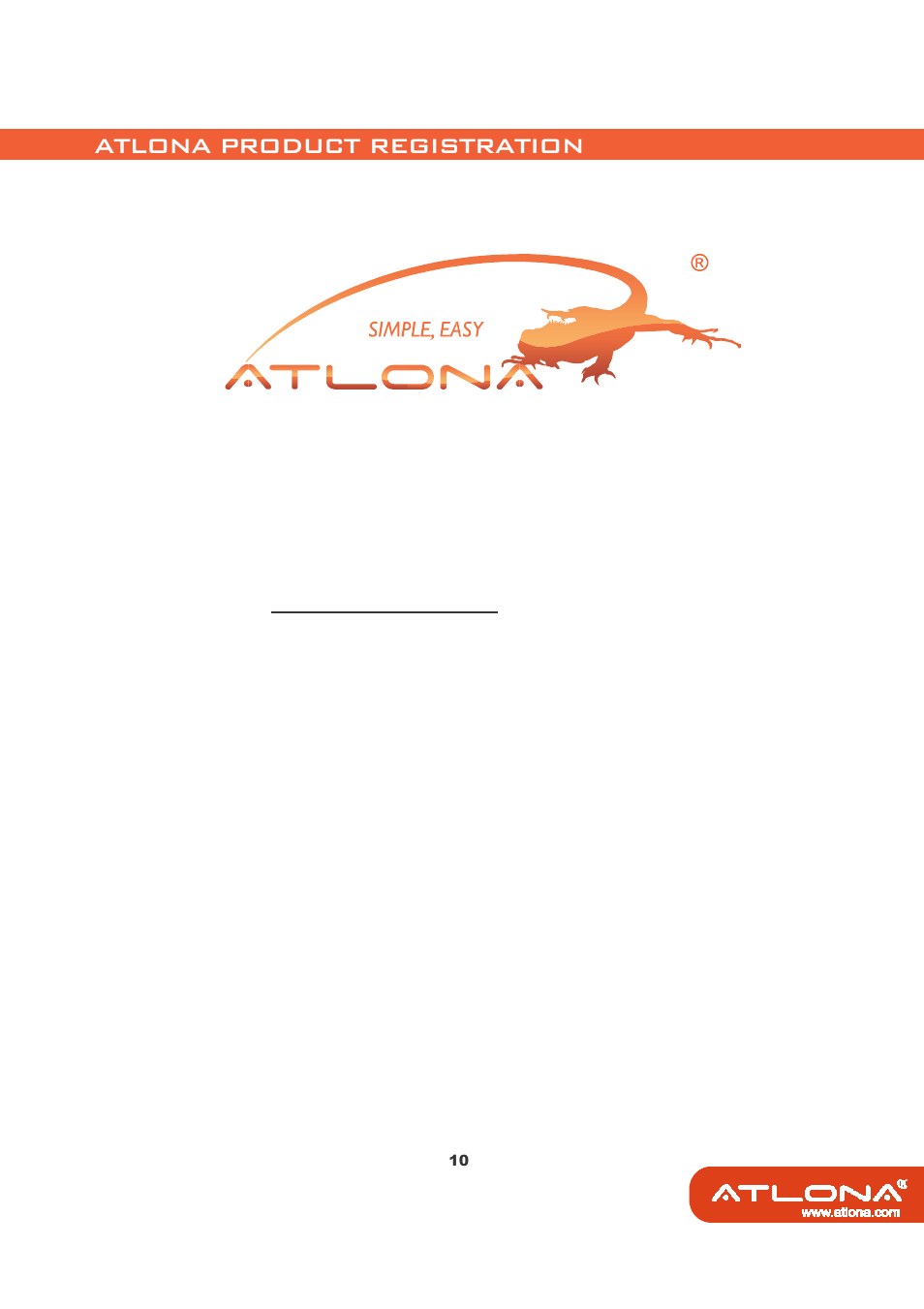 Atlona product registration | Atlona AT HD14SS User Manual | Page 12 / 12