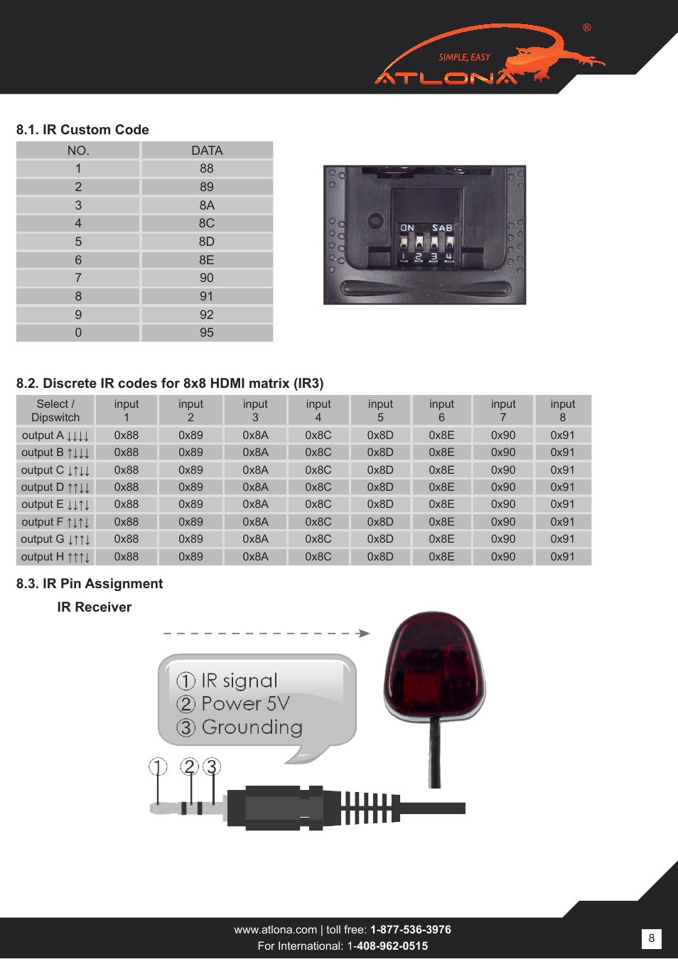 Atlona AT HD V88M User Manual | Page 8 / 16