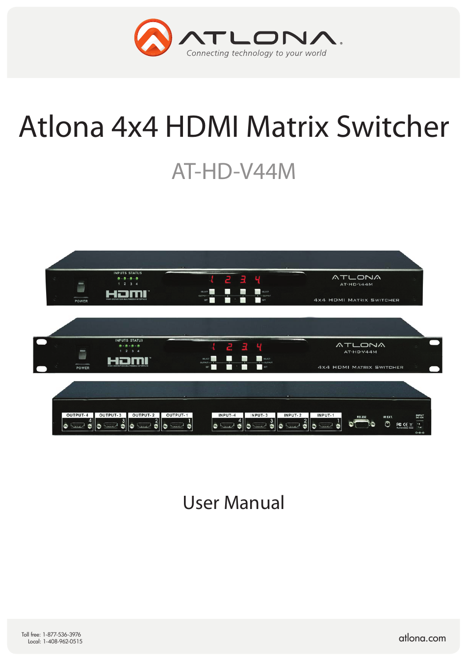 Atlona AT HD V44M V2 User Manual | 11 pages