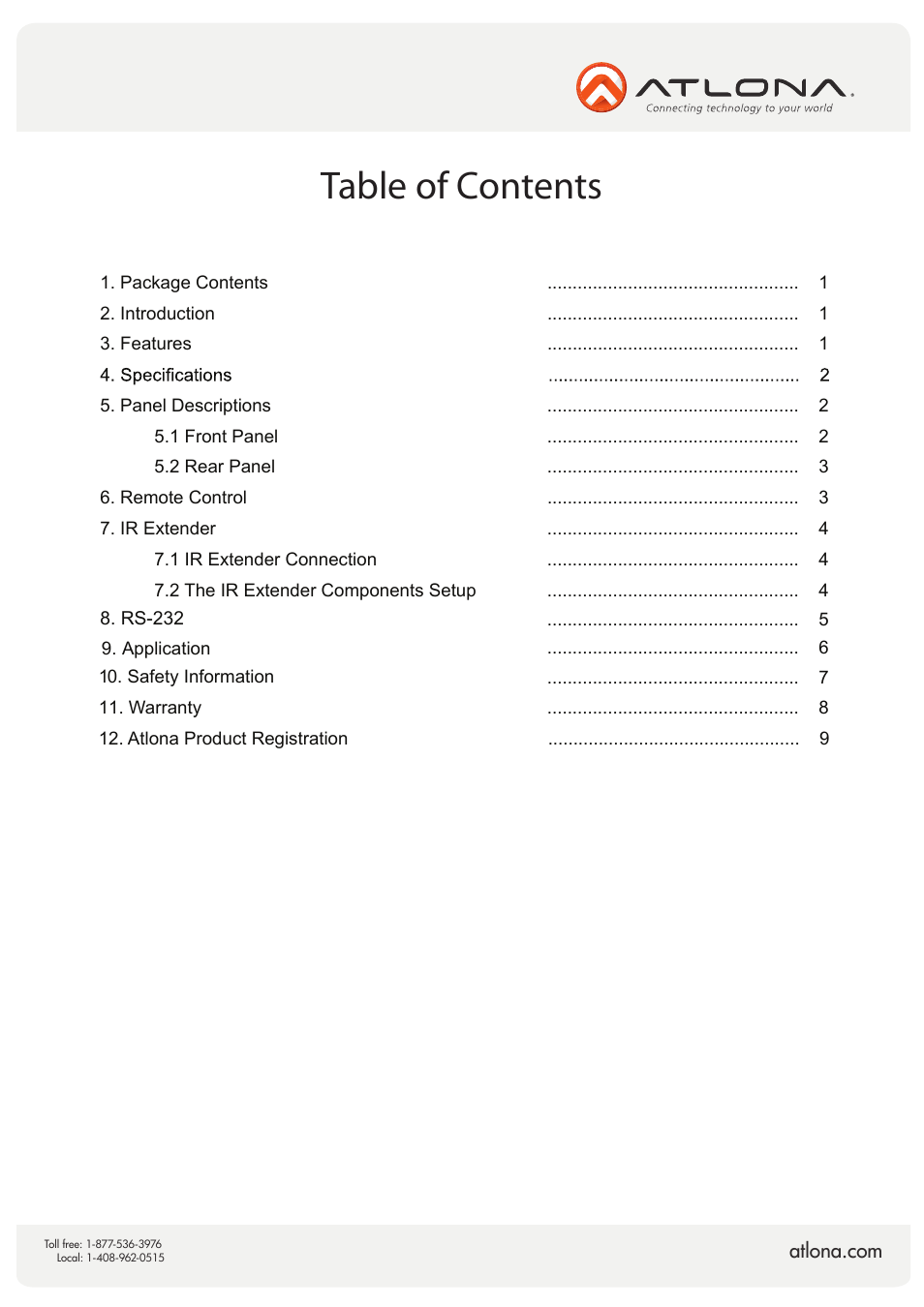 Atlona AT HD V44M V2 User Manual | Page 2 / 11