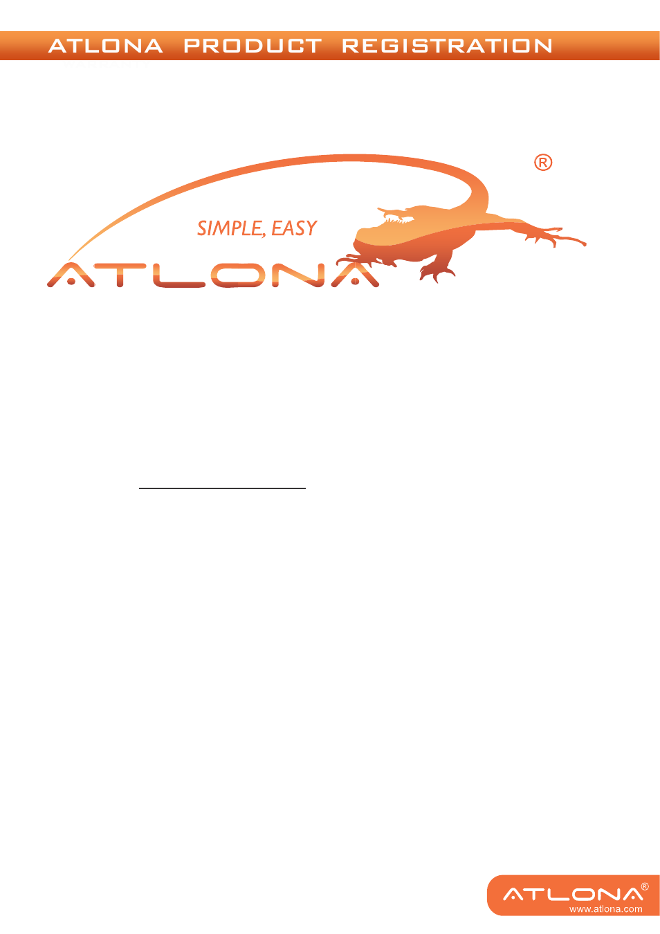 Atlona product registration | Atlona AT HD V40SRS User Manual | Page 12 / 12