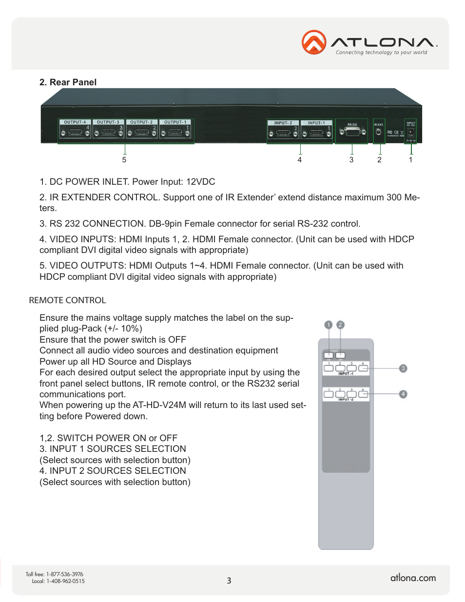 Atlona AT HD V24M V2 User Manual | Page 5 / 11