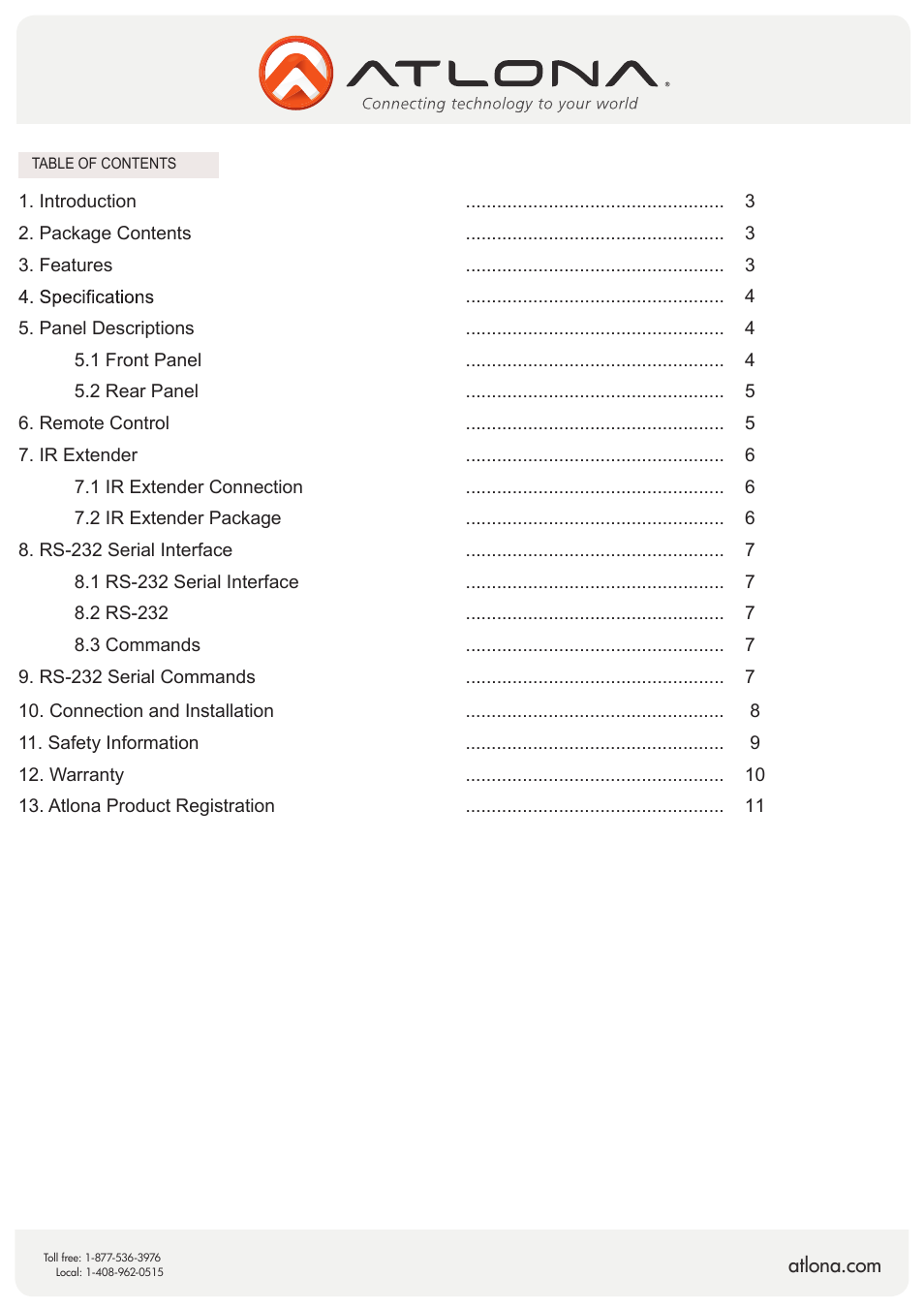 Atlona AT HD V22M V2 User Manual | Page 2 / 11