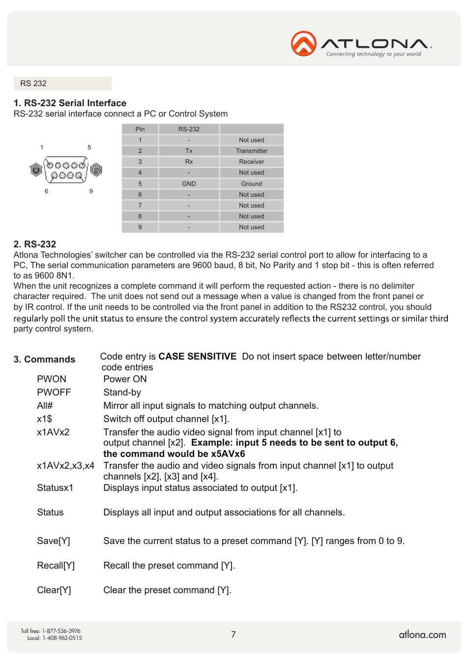 Atlona AT HD V22M V2 User Manual | Page 7 / 11