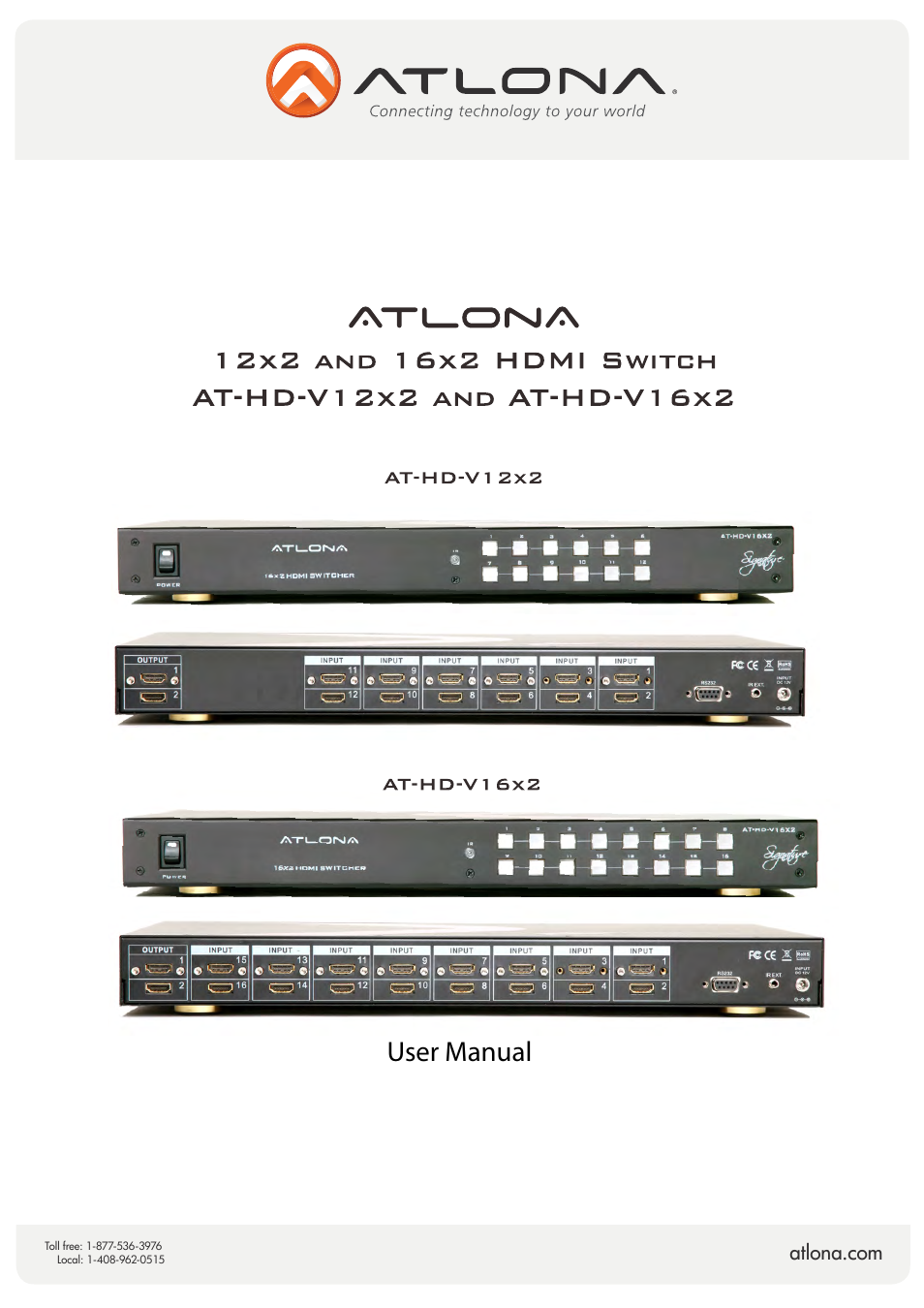 Atlona AT HD V16x2 User Manual | 10 pages