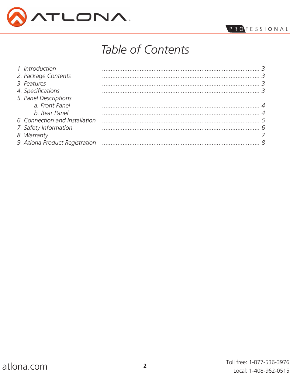 Atlona AT HD V14SS V2 User Manual | Page 2 / 8