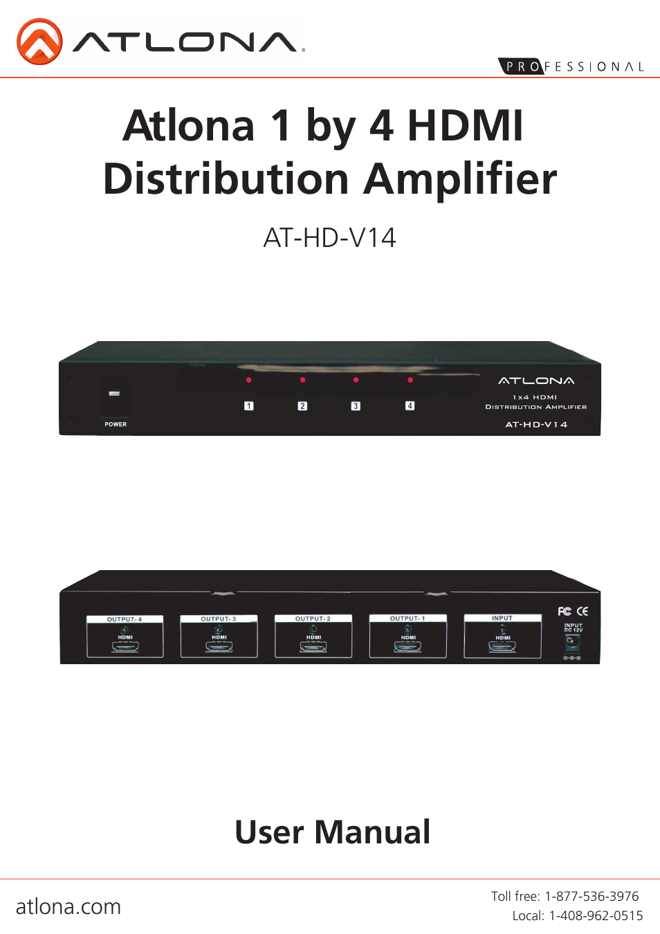 Atlona AT HD V14 User Manual | 9 pages