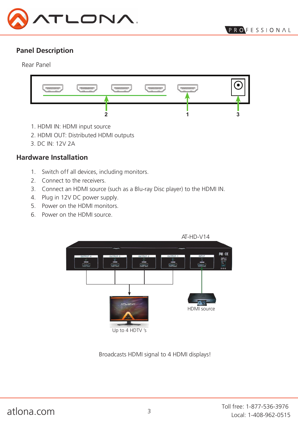 Atlona AT HD V14 User Manual | Page 5 / 9