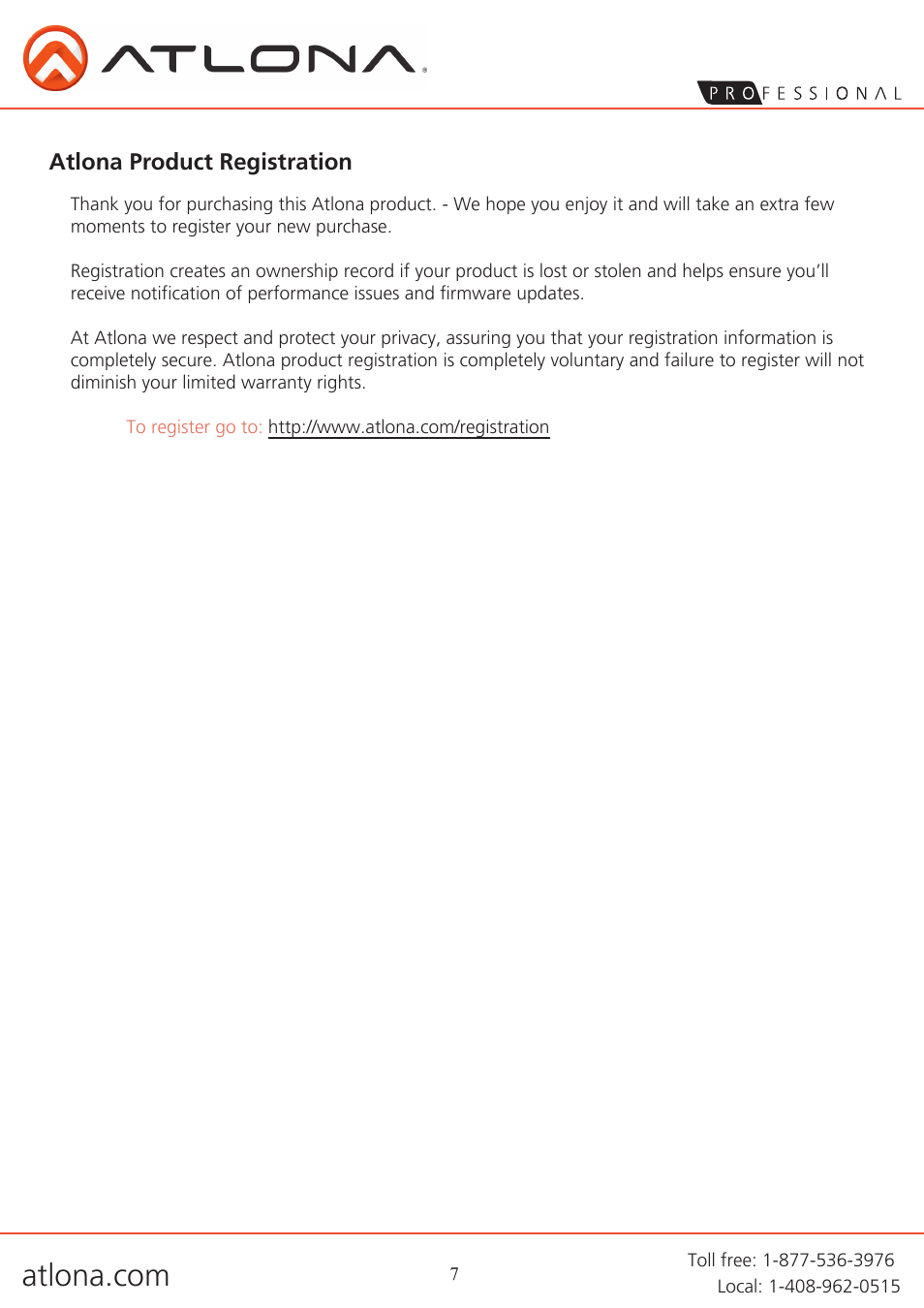 Atlona AT HD V14 User Manual | Page 9 / 9