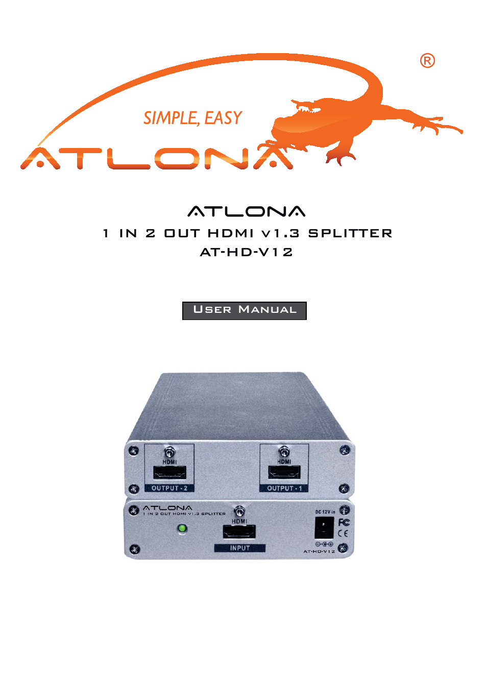 Atlona AT HD V12 User Manual | 9 pages