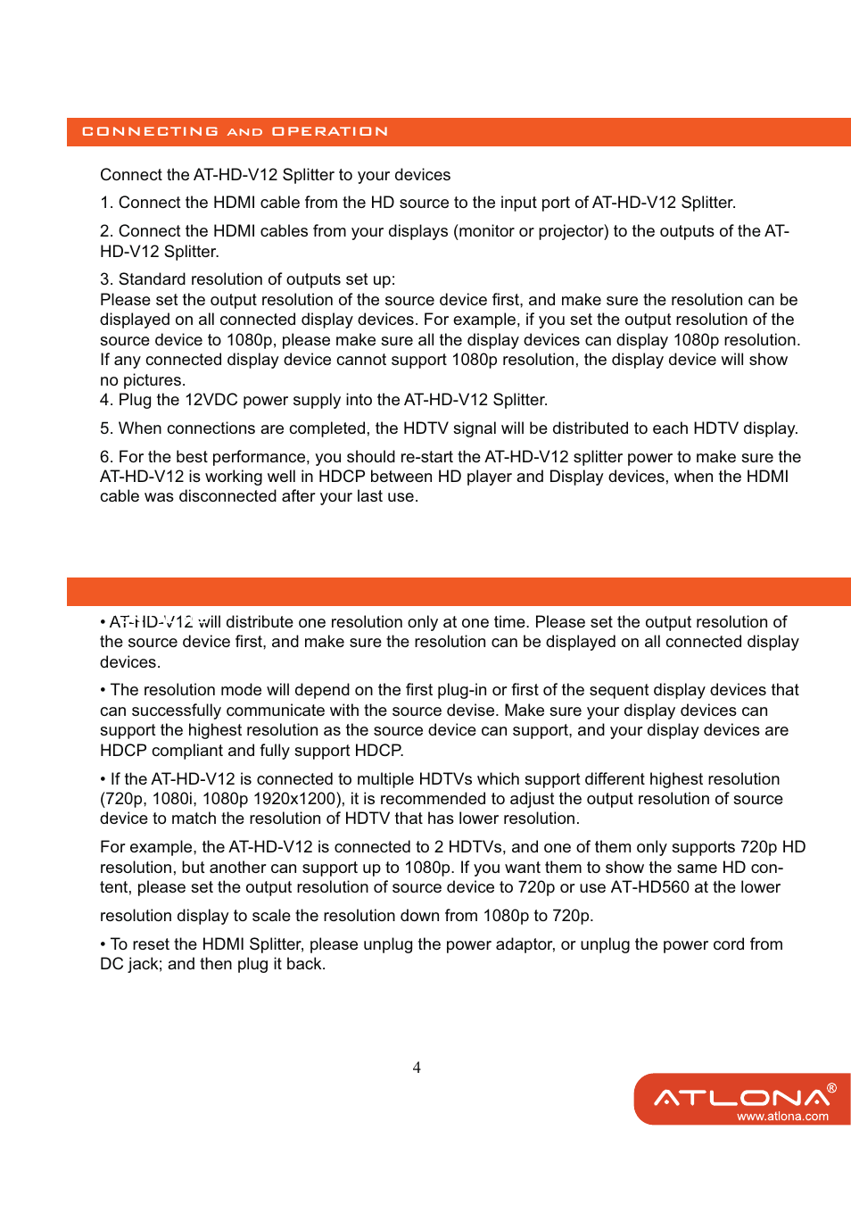 Atlona AT HD V12 User Manual | Page 6 / 9