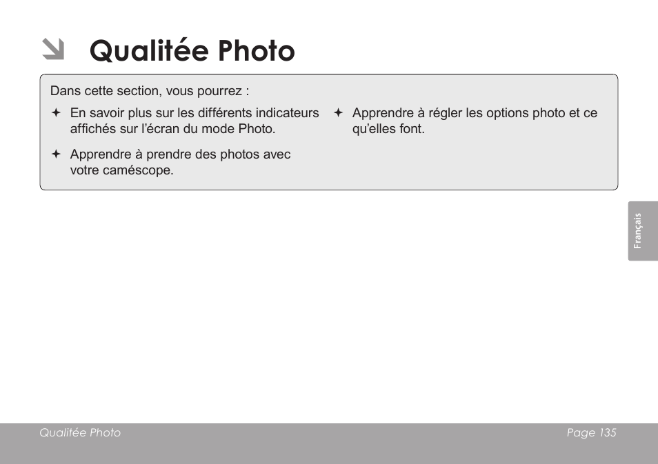 Qualitée photo | COBY SNAPP CAM3005 User Manual | Page 135 / 180