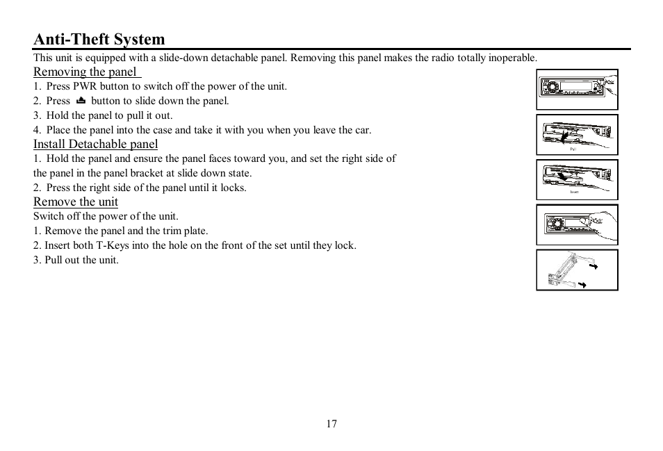 Anti-theft system | Hyundai H-CDM8057 User Manual | Page 17 / 41