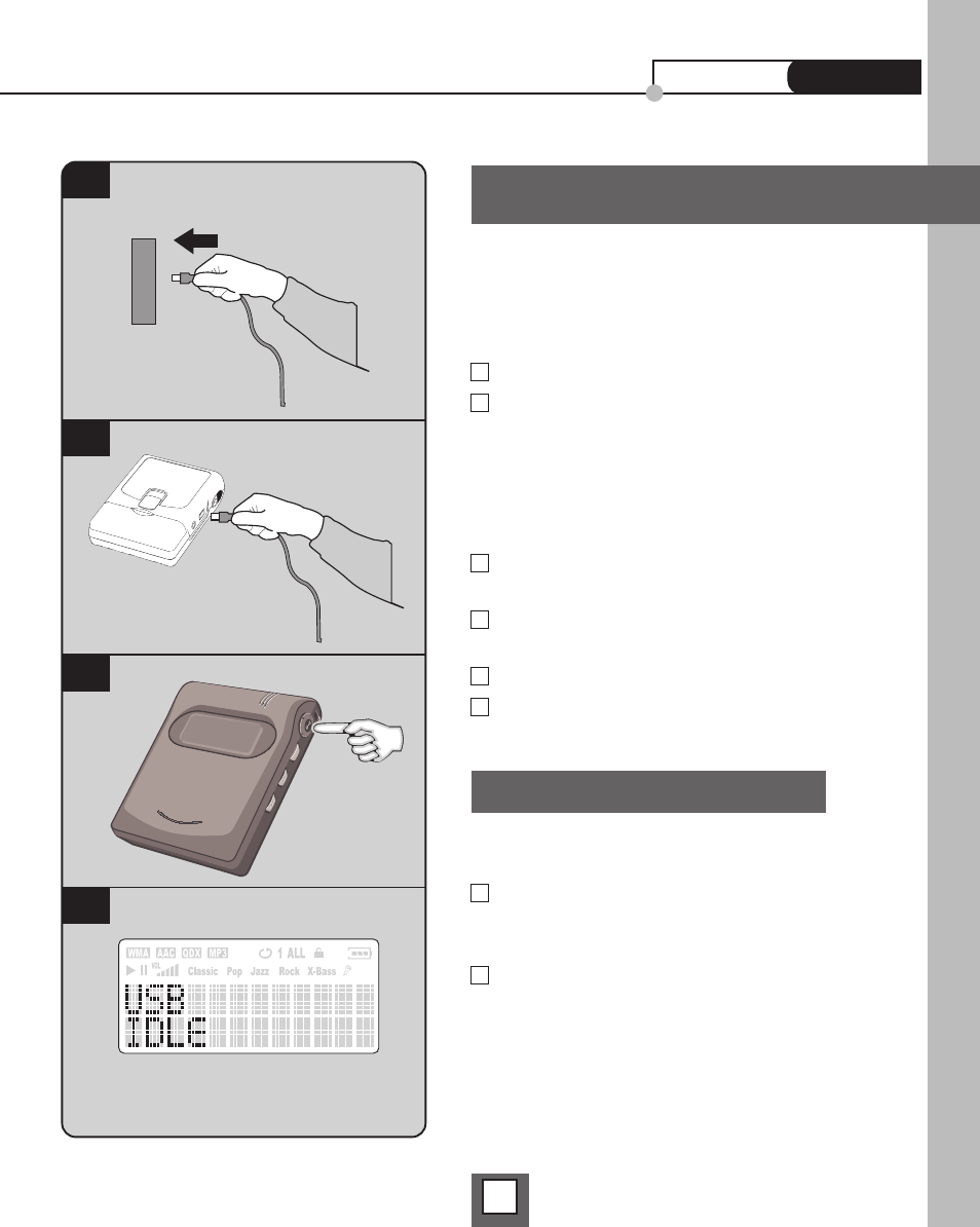Connect to pc, Setting up the player, For windows users | COBY MP-C440 User Manual | Page 8 / 23