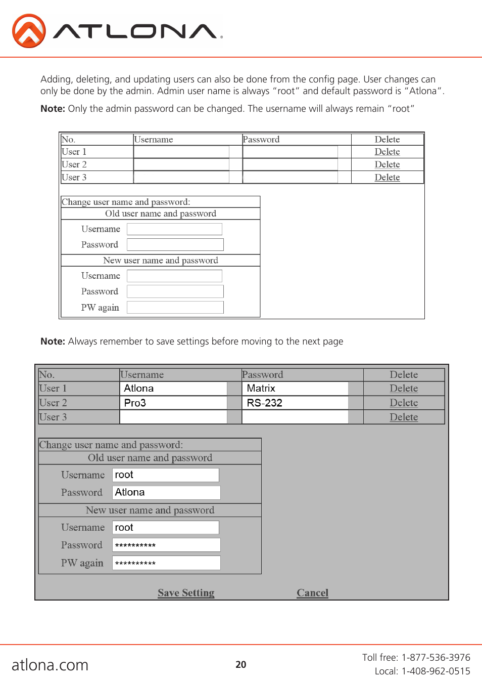 Atlona AT H2H V2 User Manual | Page 20 / 30