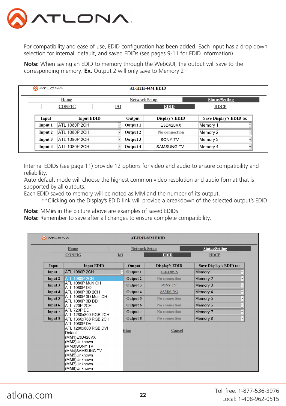 Atlona AT H2H V2 User Manual | Page 22 / 30