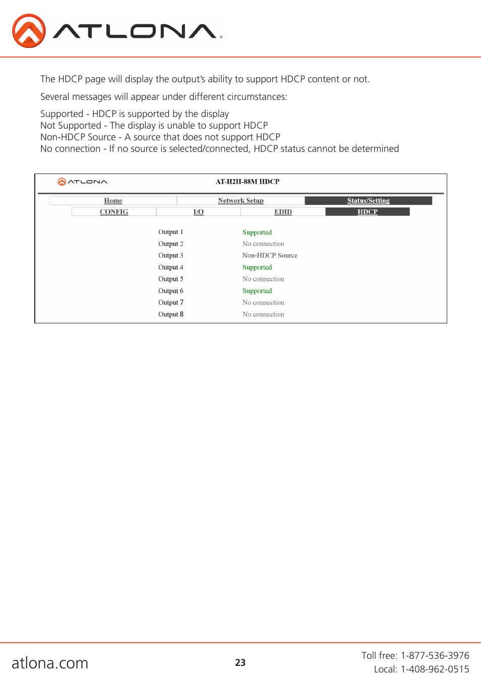 Atlona AT H2H V2 User Manual | Page 23 / 30