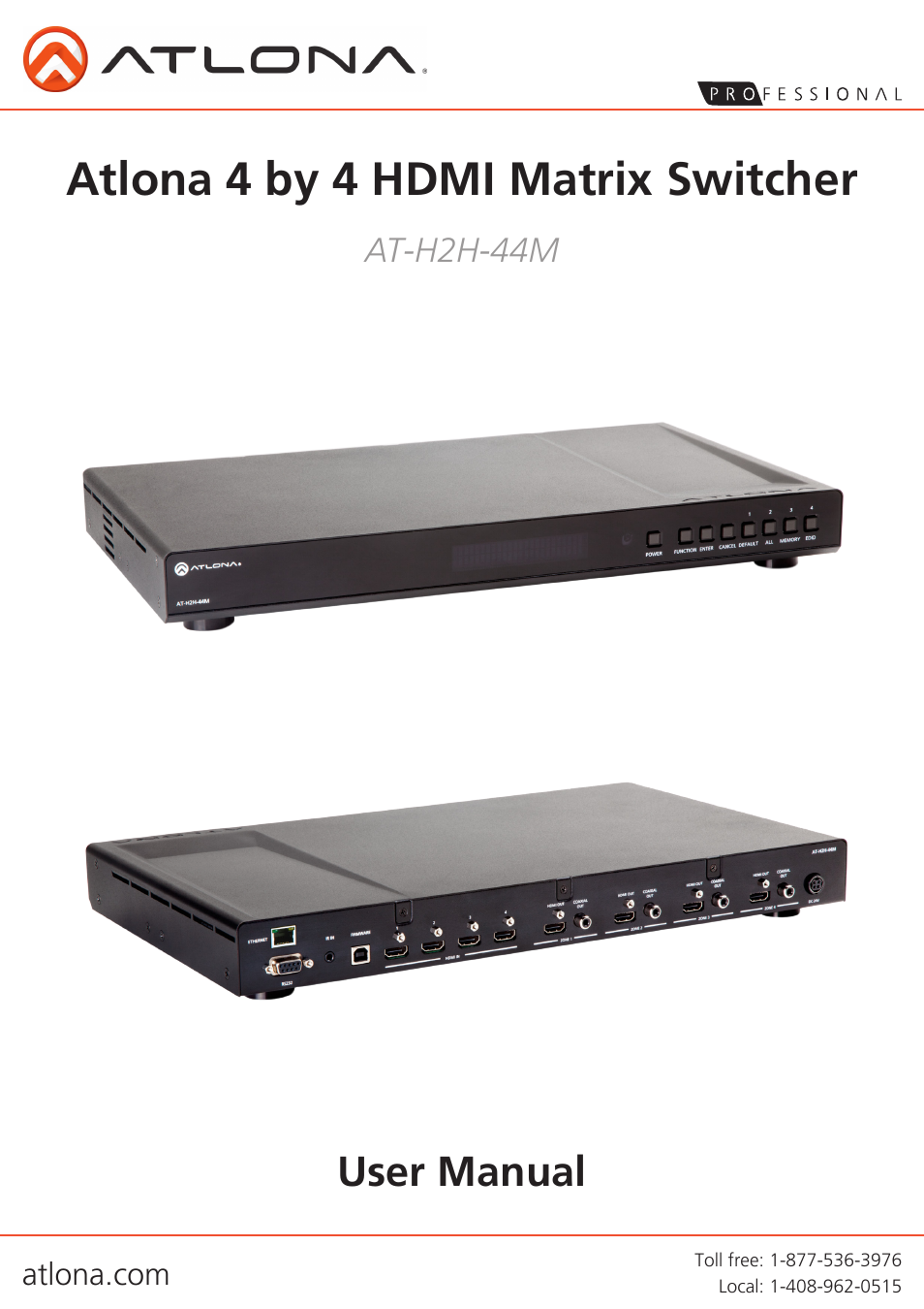 Atlona AT H2H 44M User Manual | 19 pages