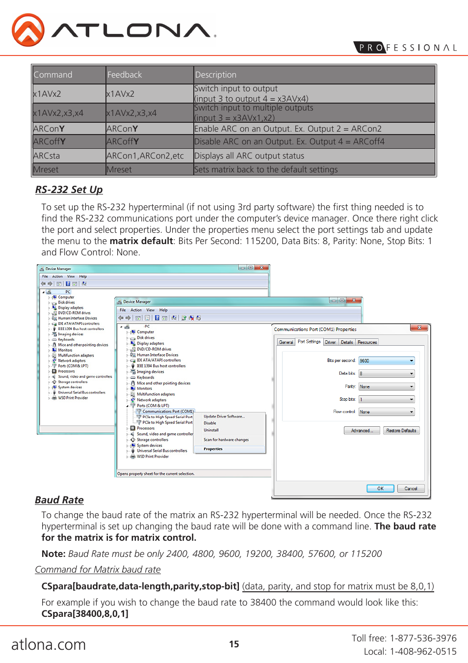 Atlona AT H2H 44M User Manual | Page 15 / 19