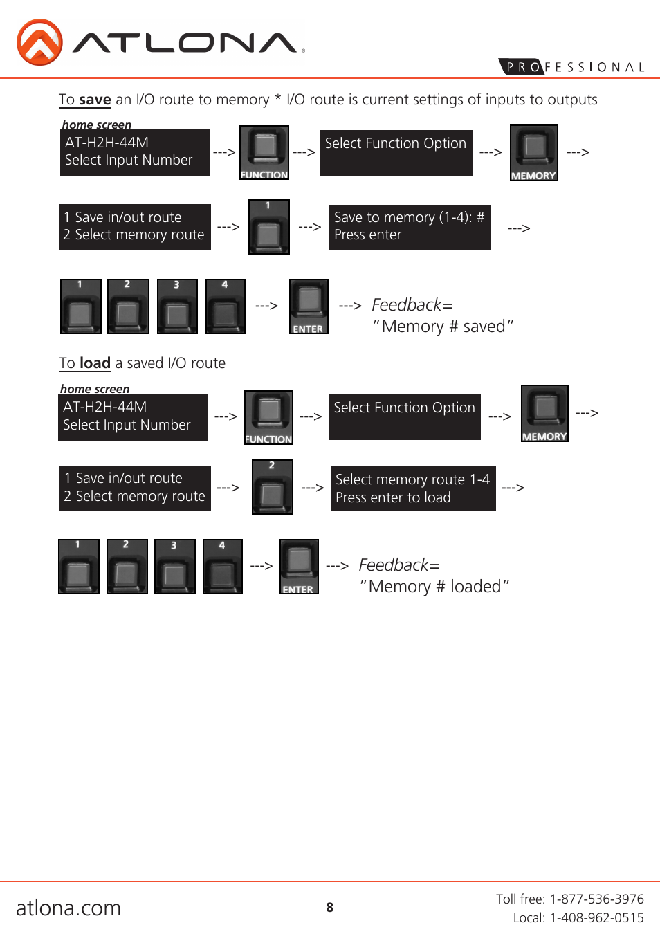 Atlona AT H2H 44M User Manual | Page 8 / 19