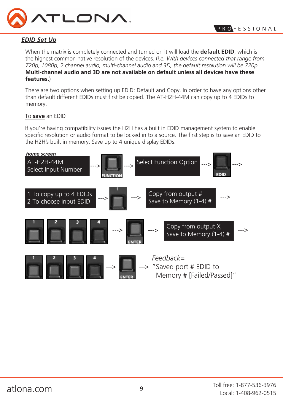 Atlona AT H2H 44M User Manual | Page 9 / 19