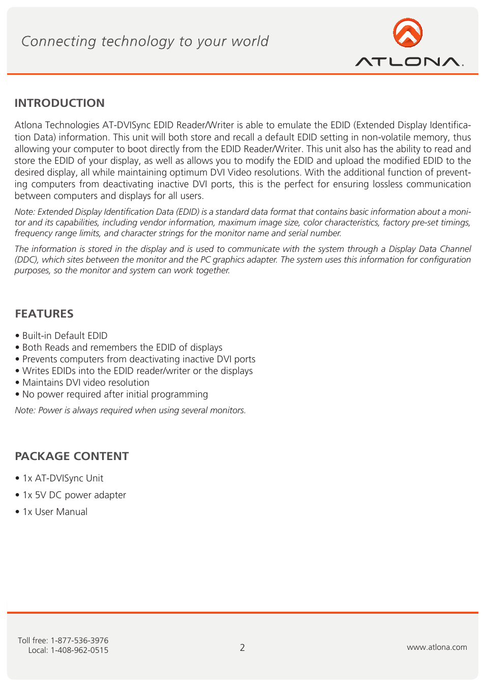 Atlona AT DVISync User Manual | Page 3 / 11