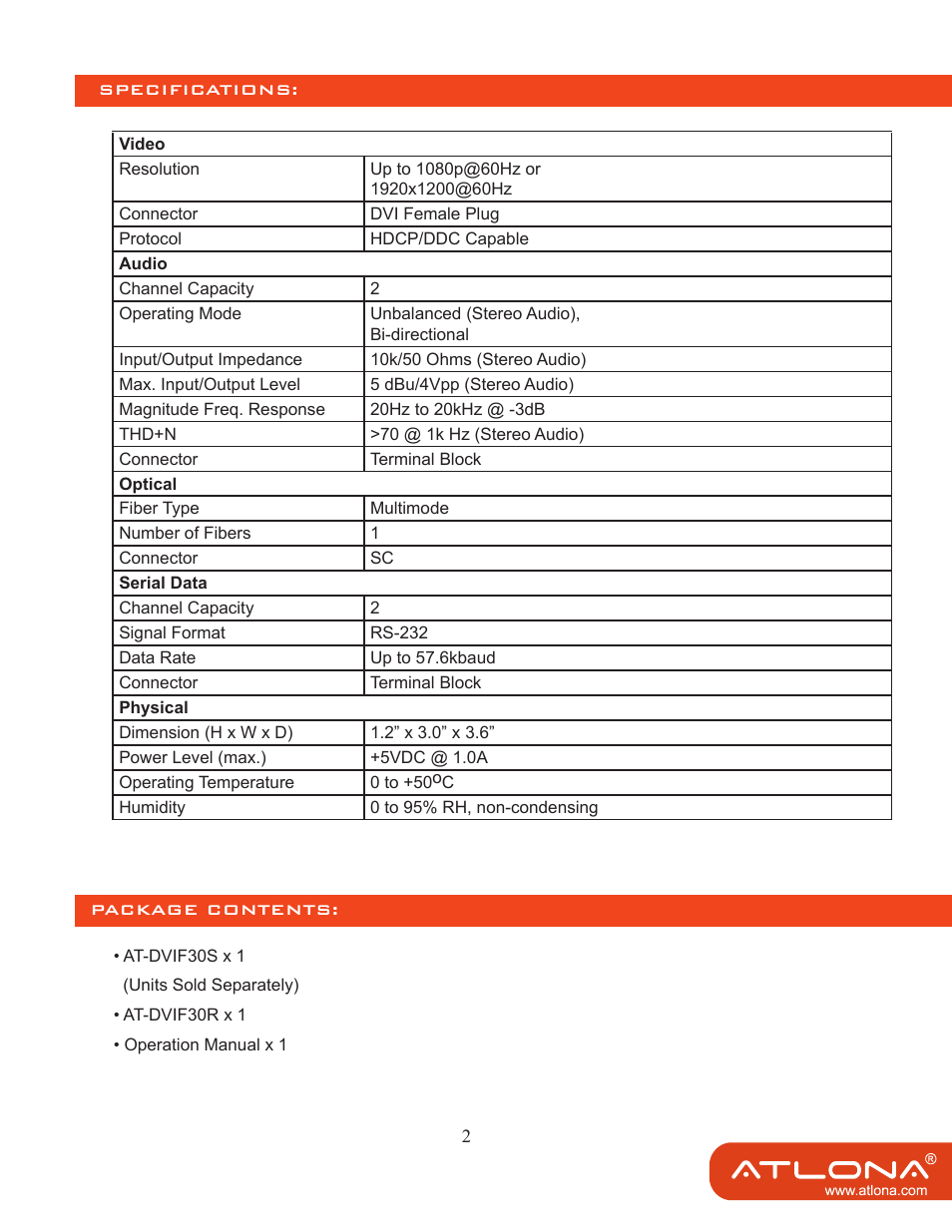 Atlona AT DVIF30SR User Manual | Page 4 / 9