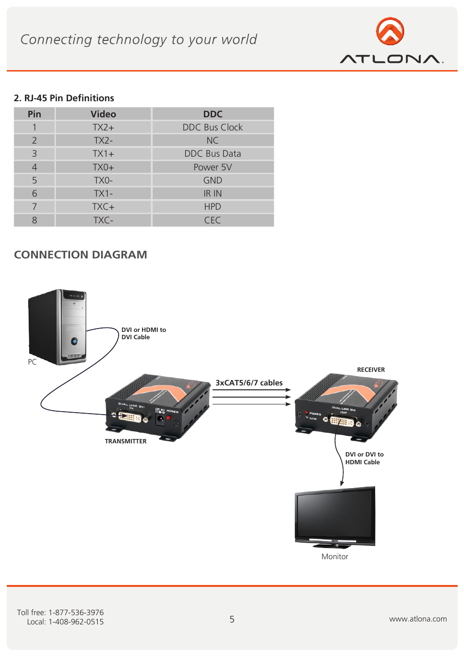 Connection diagram | Atlona AT DVID30SR User Manual | Page 6 / 9