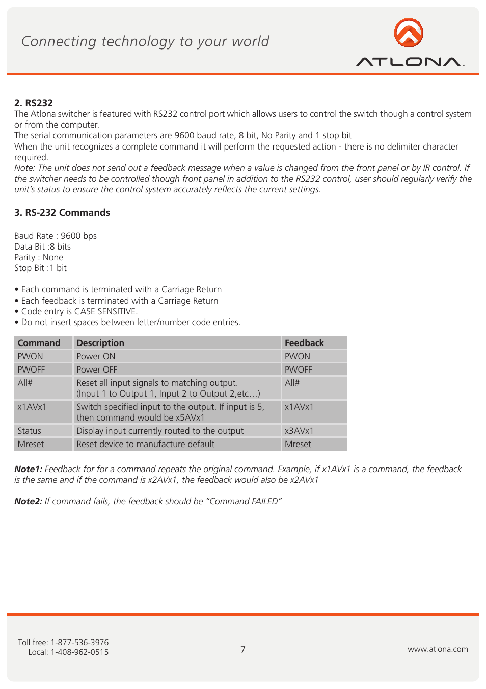 Atlona AT DVI 81A User Manual | Page 8 / 11