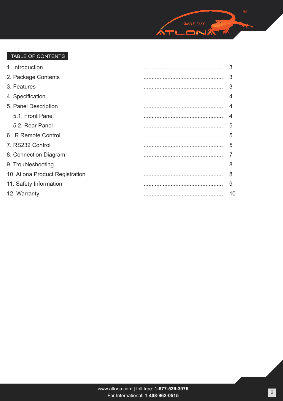 Atlona AT DRC444 User Manual | Page 2 / 10