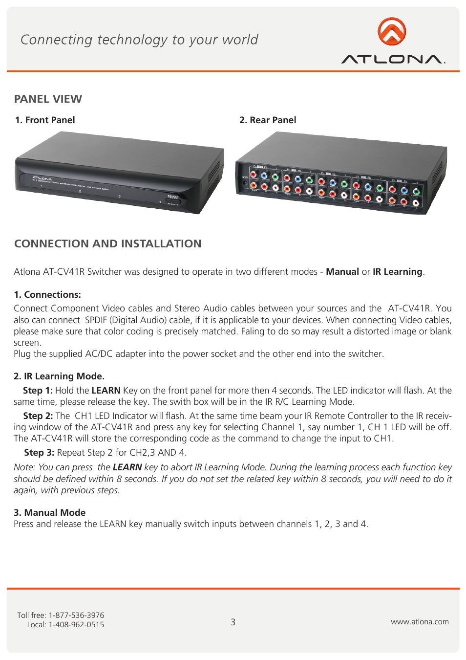 Atlona AT CV41R User Manual | Page 4 / 8