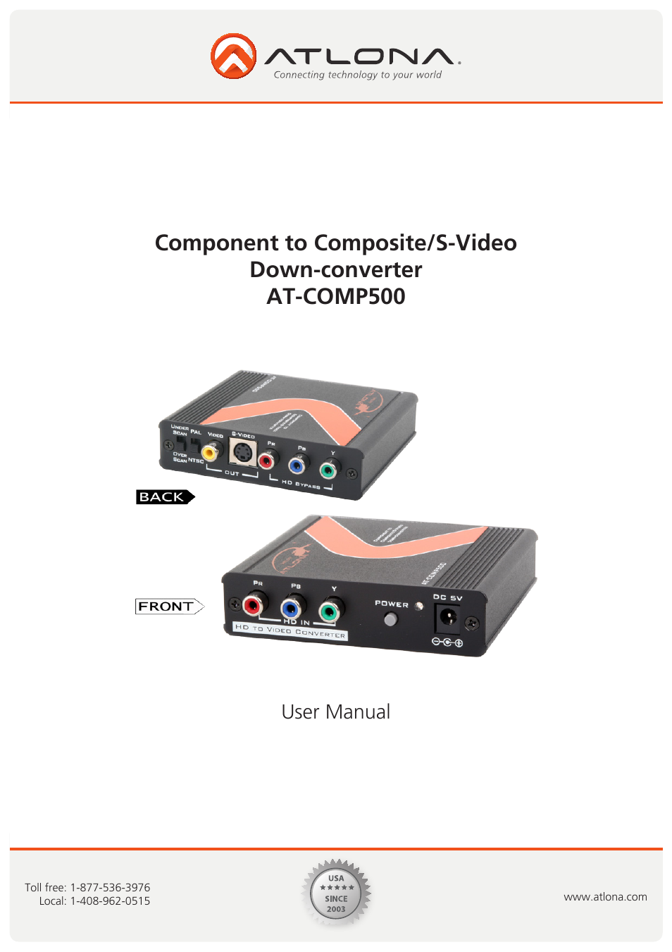 Atlona AT COMP500 User Manual | 8 pages