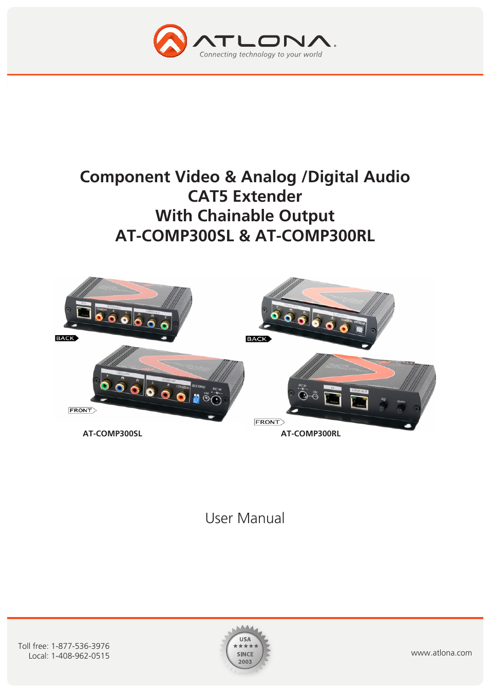 Atlona AT COMP300SL User Manual | 10 pages