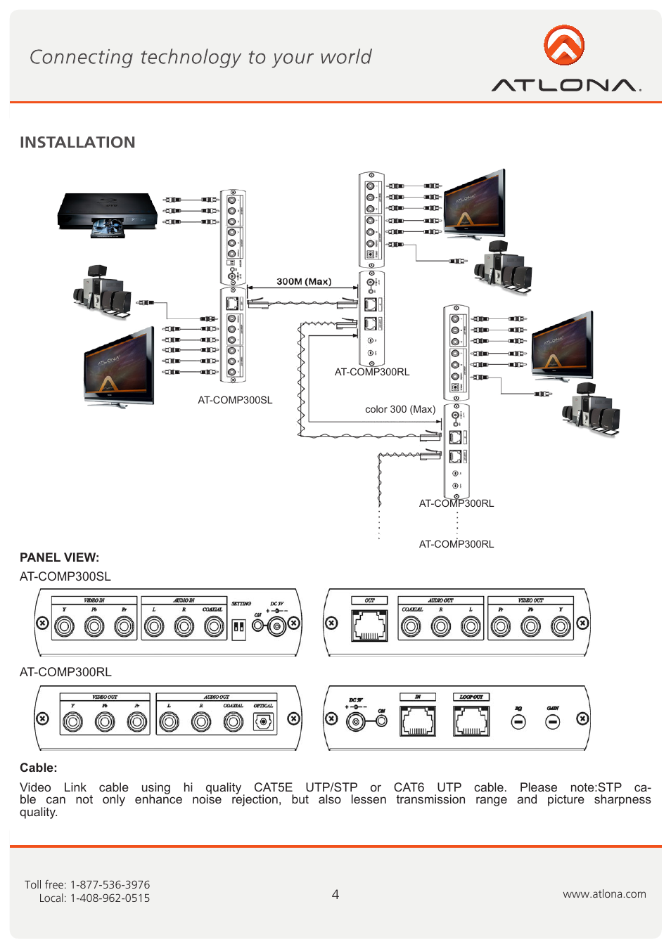 Installation | Atlona AT COMP300SL User Manual | Page 5 / 10