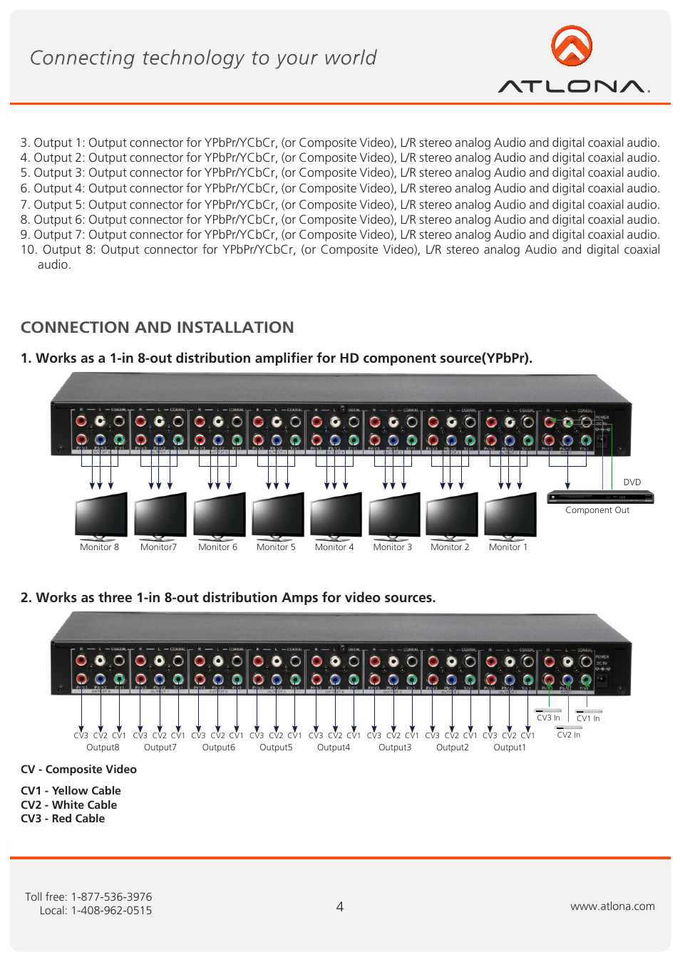 Connection and installation | Atlona AT COMP18AD User Manual | Page 5 / 8