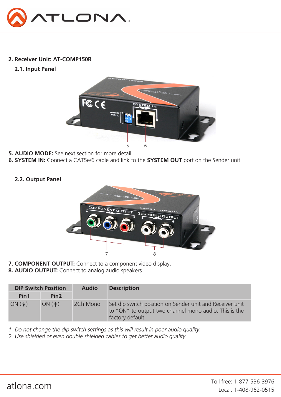 Atlona AT COMP150SR User Manual | Page 6 / 11
