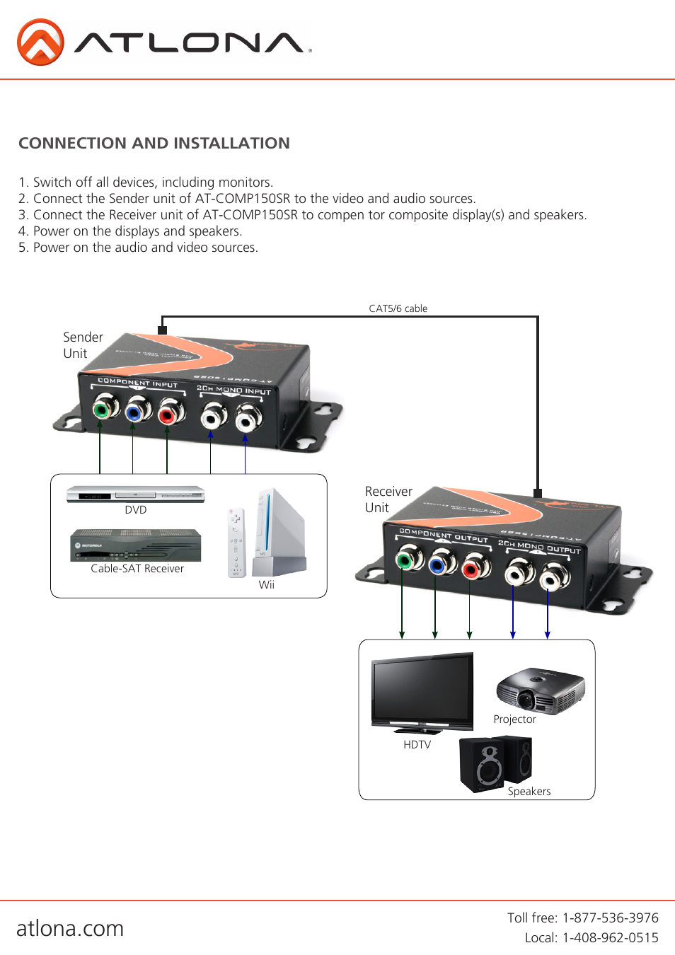 Connection and installation | Atlona AT COMP150SR User Manual | Page 7 / 11