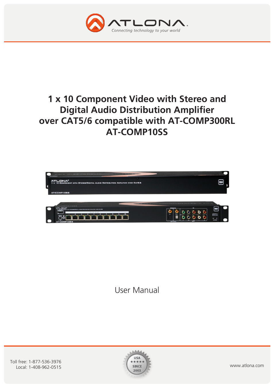 Atlona AT COMP10SS User Manual | 9 pages